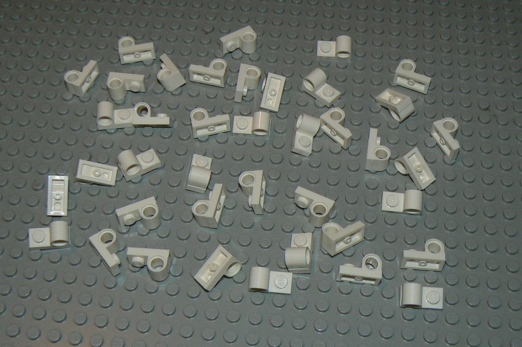 L1007 Technic plaatje 1x2 gat voor pin (boven) wit 40 st., Lego, Nieuw, Ophalen of Verzenden, Technic