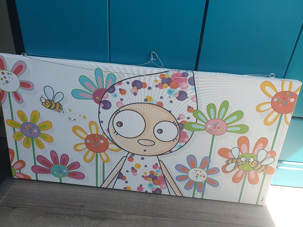 Vrolijk canvas schilderij voor de kinderkamer, Antiek en Kunst, Kunst | Schilderijen | Klassiek, Ophalen