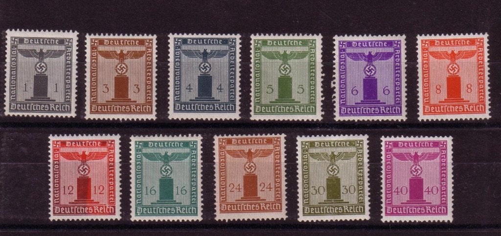 Duitse Set NSDAP Zegels uit 1942 (DR D155-D165), Verzamelen, Verzenden, Overige soorten, Duitsland