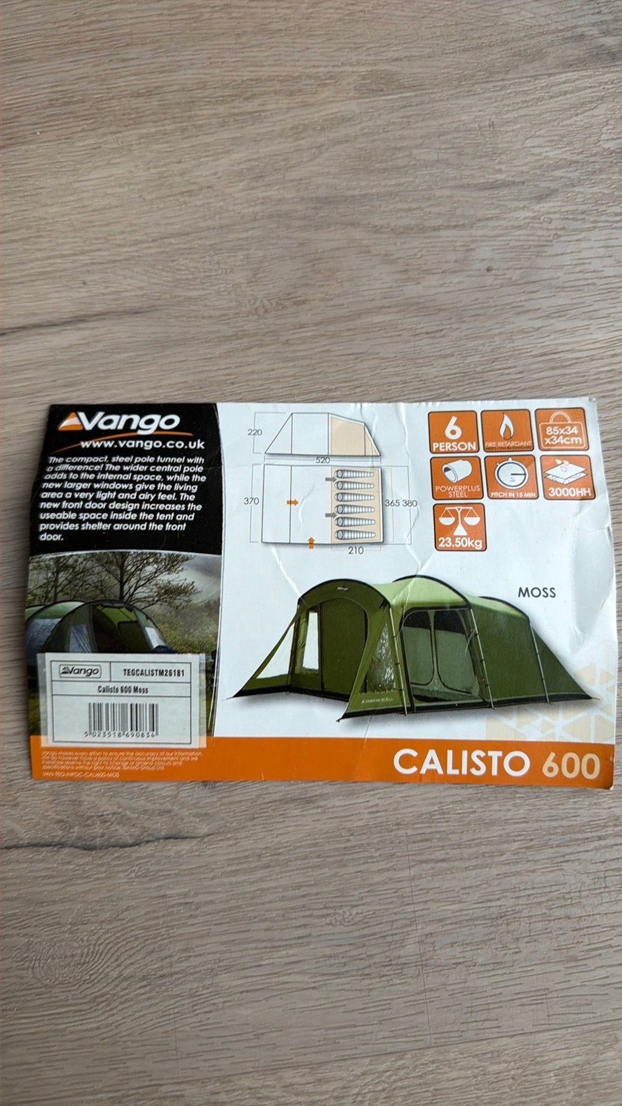 Tunneltent Vango Calisto 600 6 personen, Caravans en Kamperen, Tenten, Ophalen, Tot en met 6