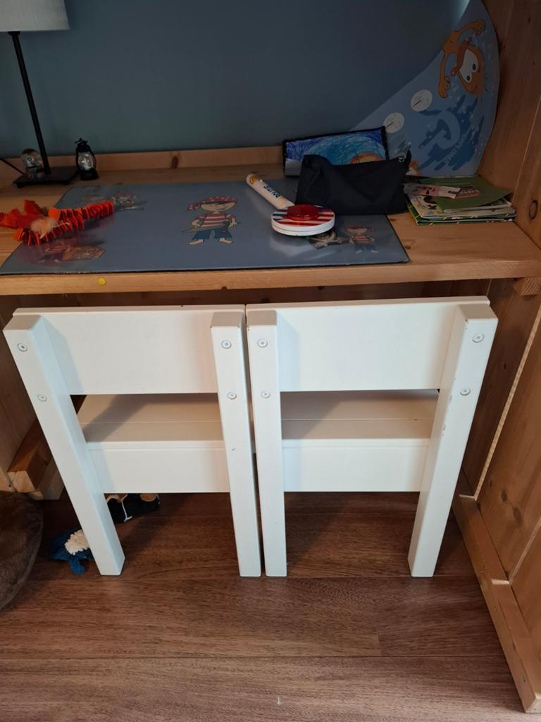 2 (bureau) stoelen / kinderstoelen, Huis en Inrichting, Bureaustoelen, Ophalen, Gebruikt, Wit