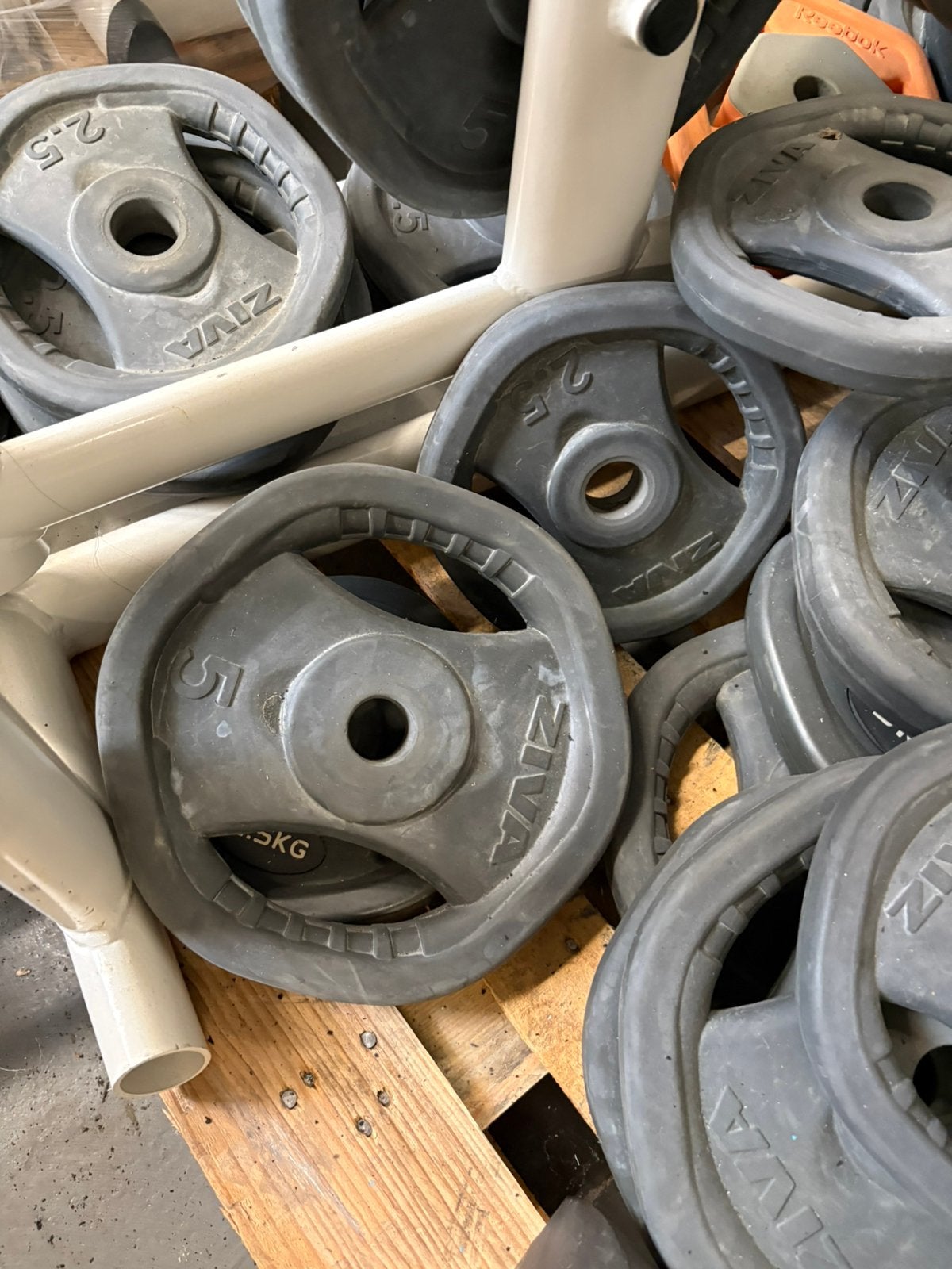 Ziva rubberen halter schijven 30 mm gewichten, Gebruikt, Ophalen of Verzenden, Halter schijven, 30 mm