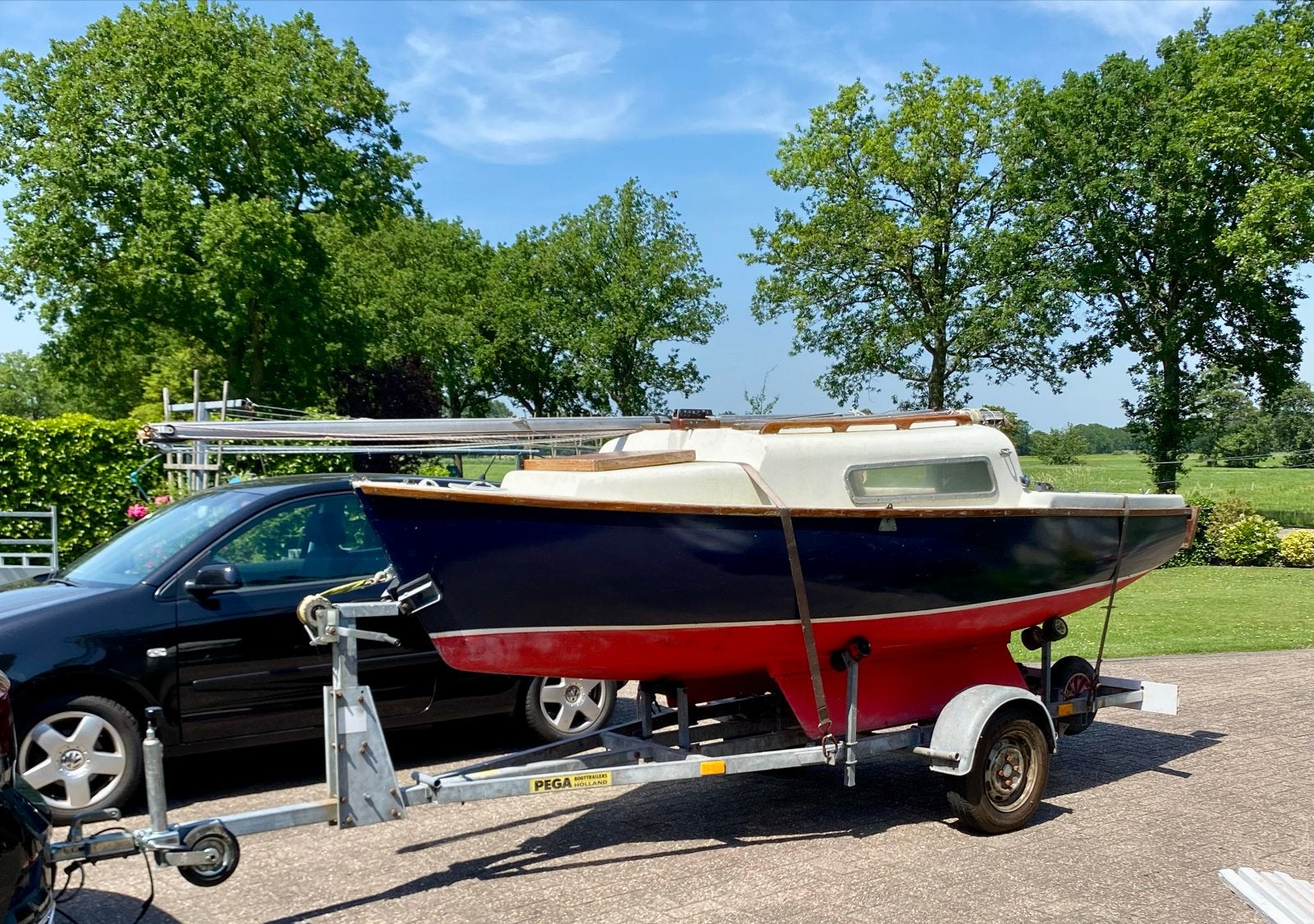 Zeilboot plus Pega kanteltrailer, Ophalen, Gebruikt, Polyester, Overige typen