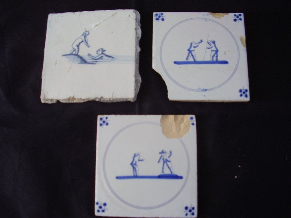 wandtegel antiek delftsblauw delft muur sfeer decoratie, Overige materialen, Gebruikt, Wandtegels, Minder dan 20 cm