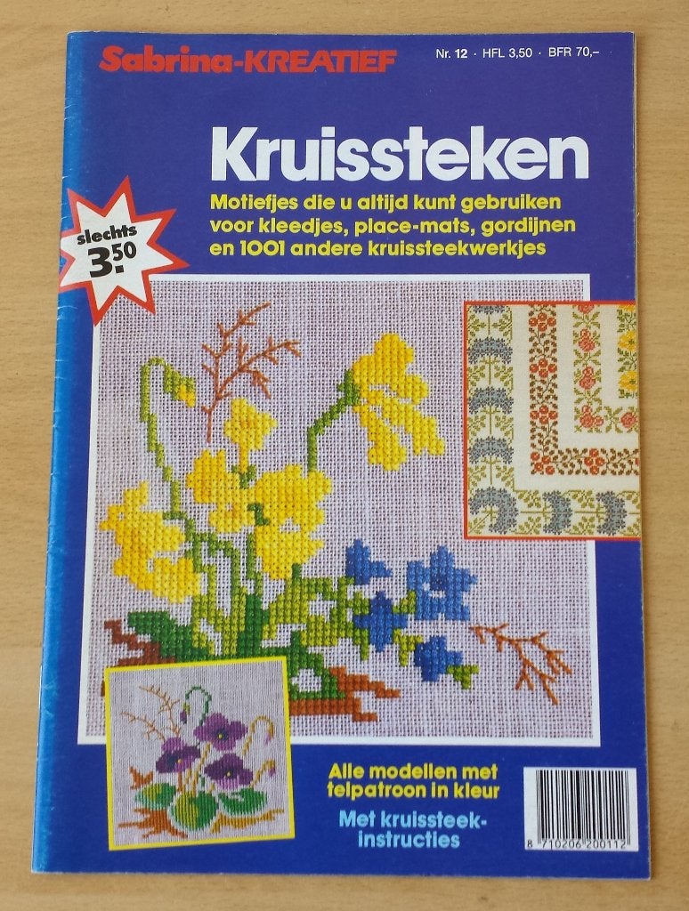 Sabrina-Kreatief - Kruissteken - nr.12 - 1991, Patroon, Gebruikt, Ophalen of Verzenden, Handborduren