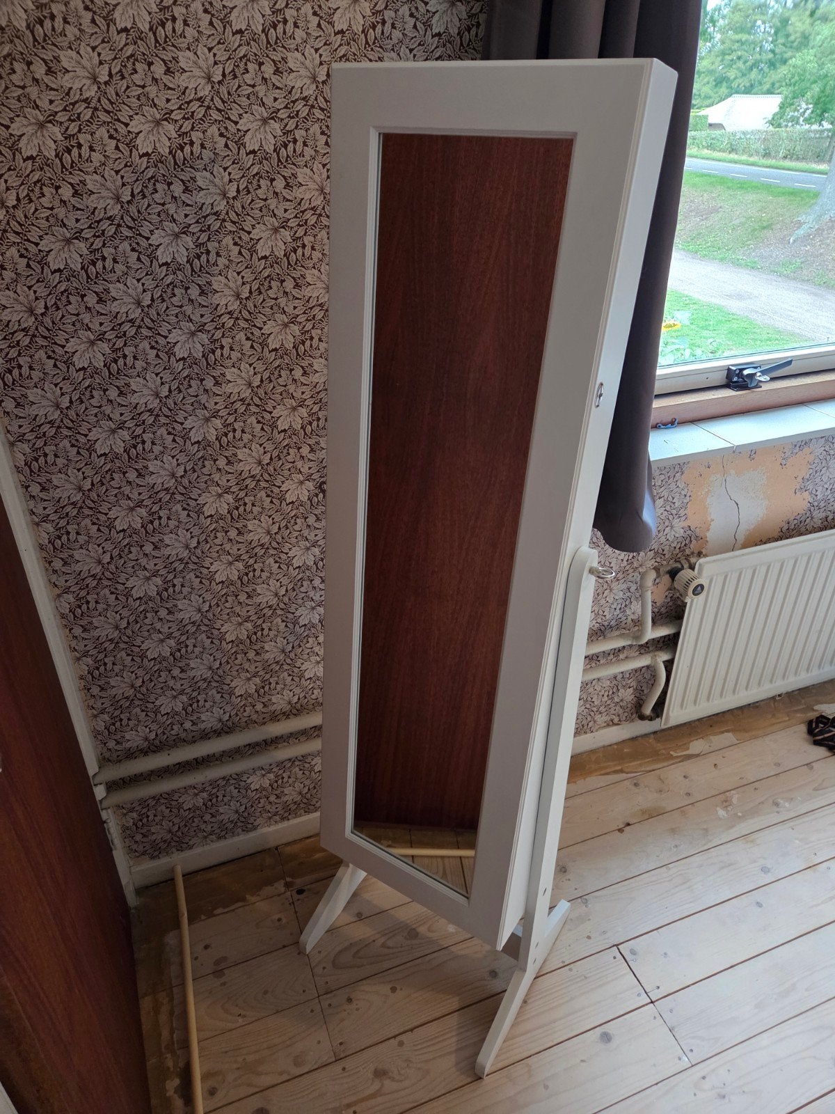 Witte sieradenkast met spiegel, Ophalen, Minder dan 50 cm, Gebruikt, 150 tot 200 cm