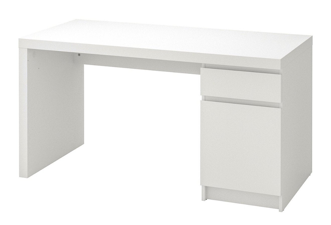MALM bureau, wit 140x65, Ophalen, 65 cm, Schoolbureau, Zo goed als nieuw