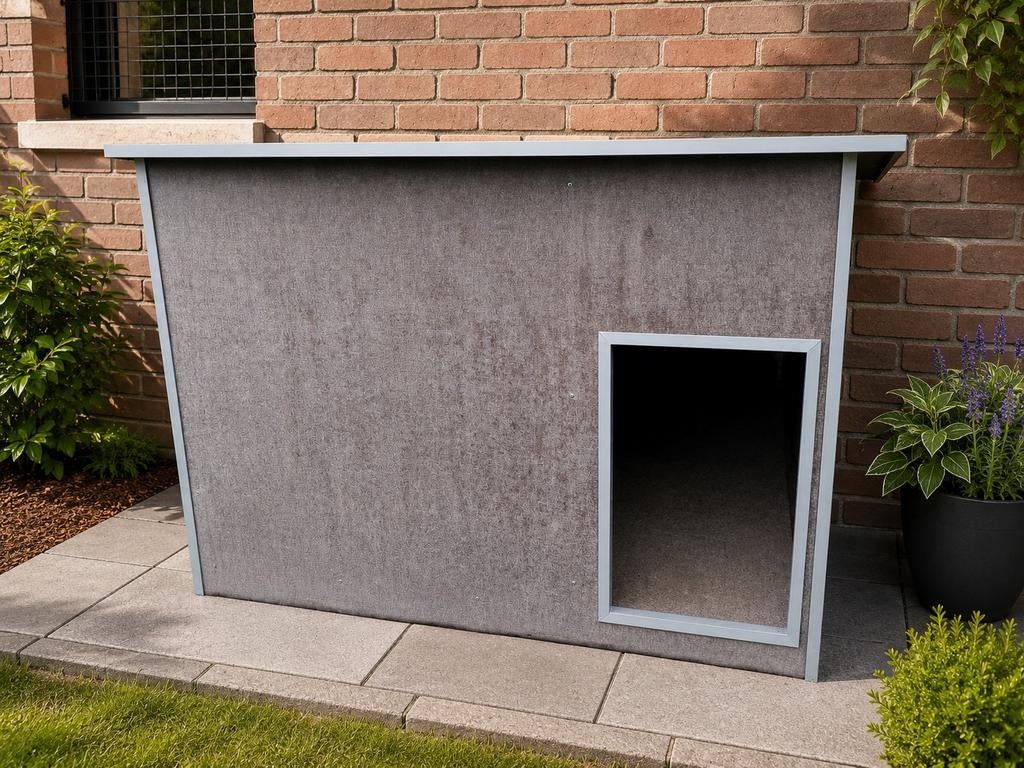 Groot betonplex hondenhok, Ophalen, Zo goed als nieuw, 110 cm of meer, 100 cm of meer