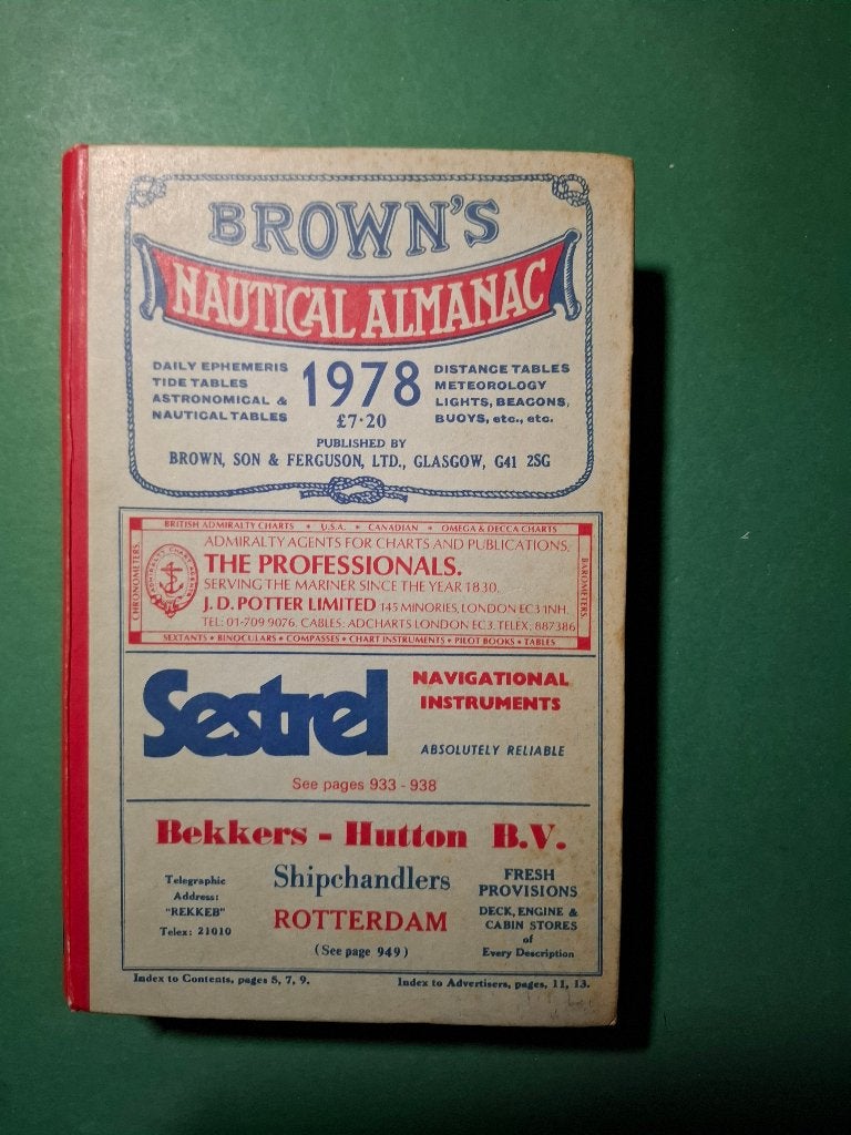 Brown’s Nautical Almanac 1978 nautisch boekwerk, Verzamelen, Ophalen of Verzenden, Zo goed als nieuw, Boek of Tijdschrift