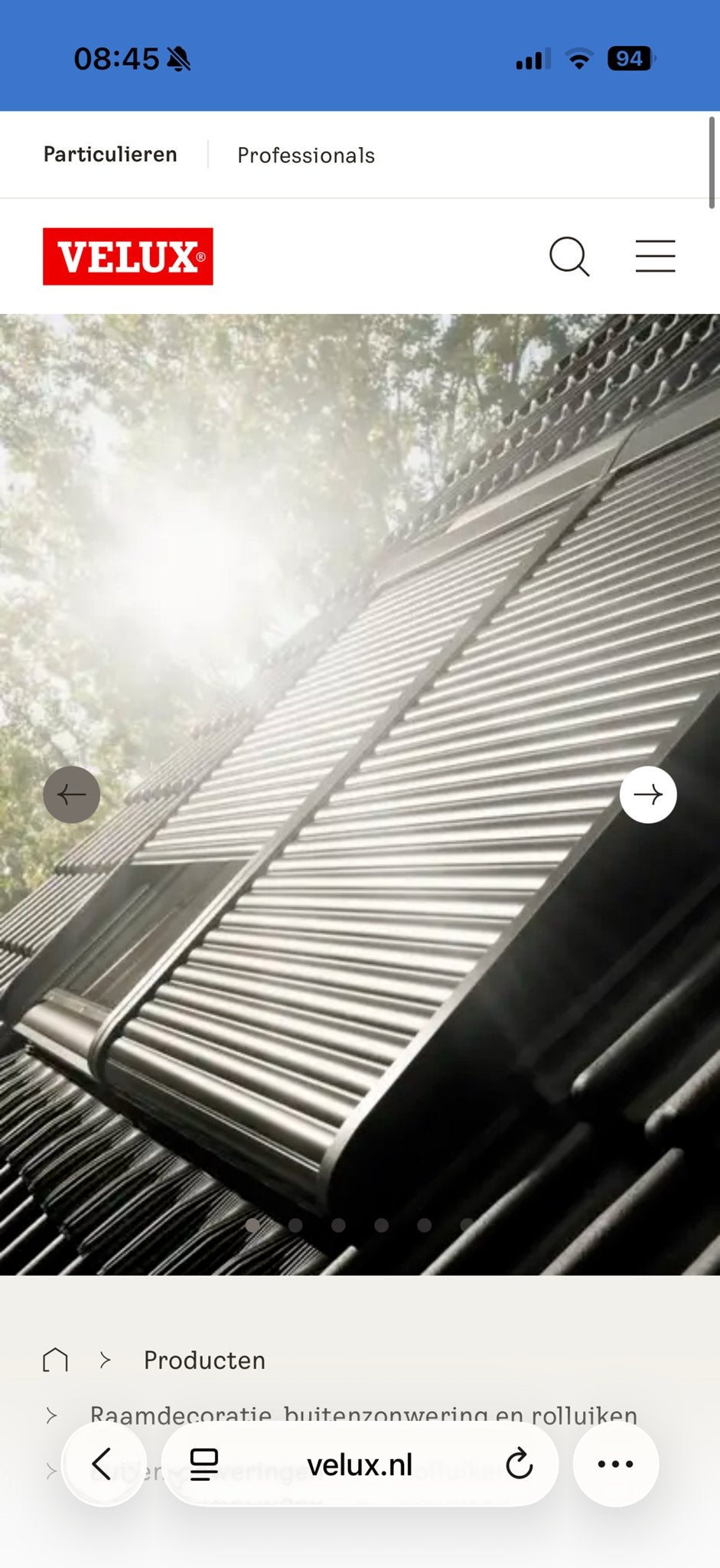 VELUX rolluik SSL MK06 zonne energie, Minder dan 100 cm, 100 tot 150 cm, Nieuw, Ophalen of Verzenden