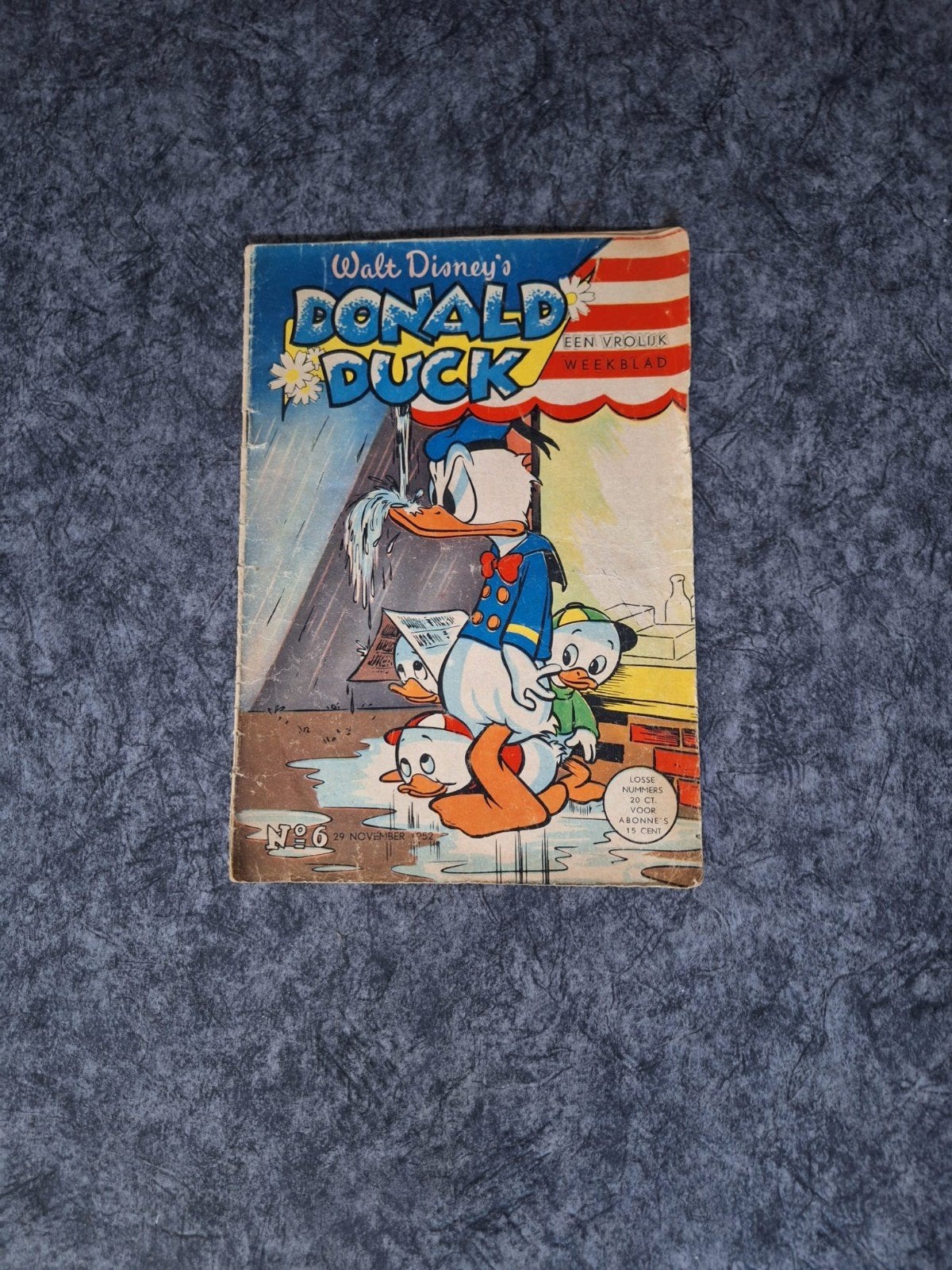 Originele Donald Duck nr 6 te koop uit 1952, Eén comic, Ophalen, Gelezen, Europa