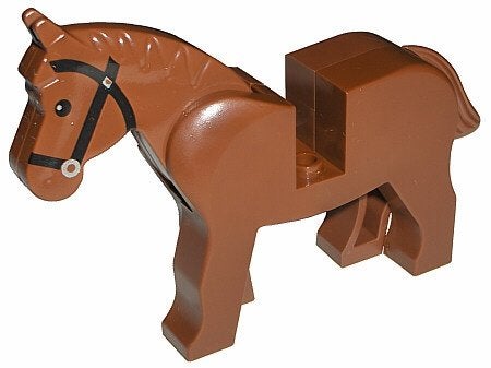 Lego Castle Dieren Paard Rood Bruin 4493c01pb05, Kinderen en Baby's, Lego, Ophalen of Verzenden, Zo goed als nieuw, Castle