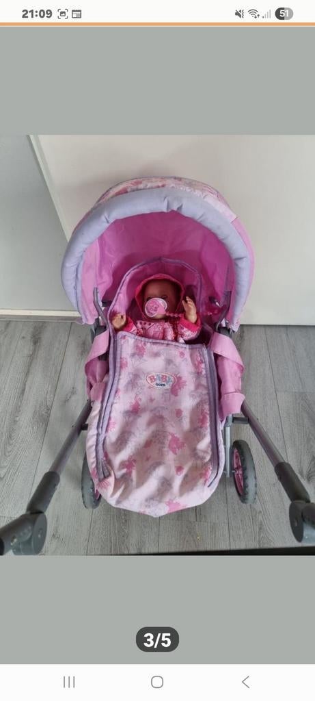 Baby Born pop met kinderwagen babyborn wagen, Kinderen en Baby's, Speelgoed | Poppen, Ophalen, Gebruikt, Babypop