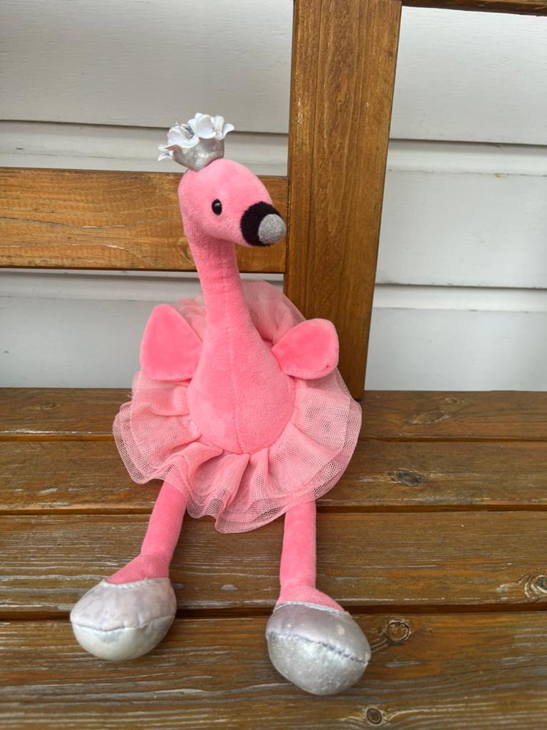 Knuffel ballerina flamingo met tule rok, Ophalen of Verzenden