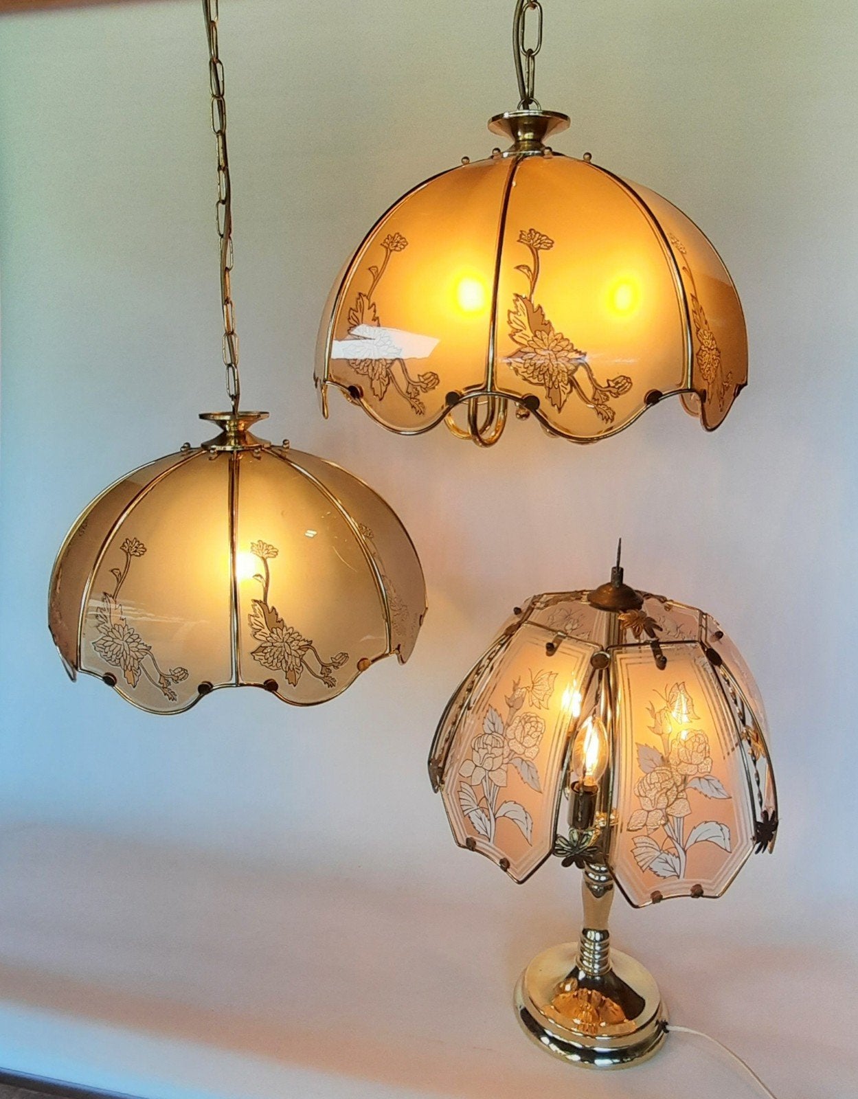Hanglampen tafellamp hollywood regency, lees de beschrijving, Ophalen of Verzenden, Zo goed als nieuw, Glas