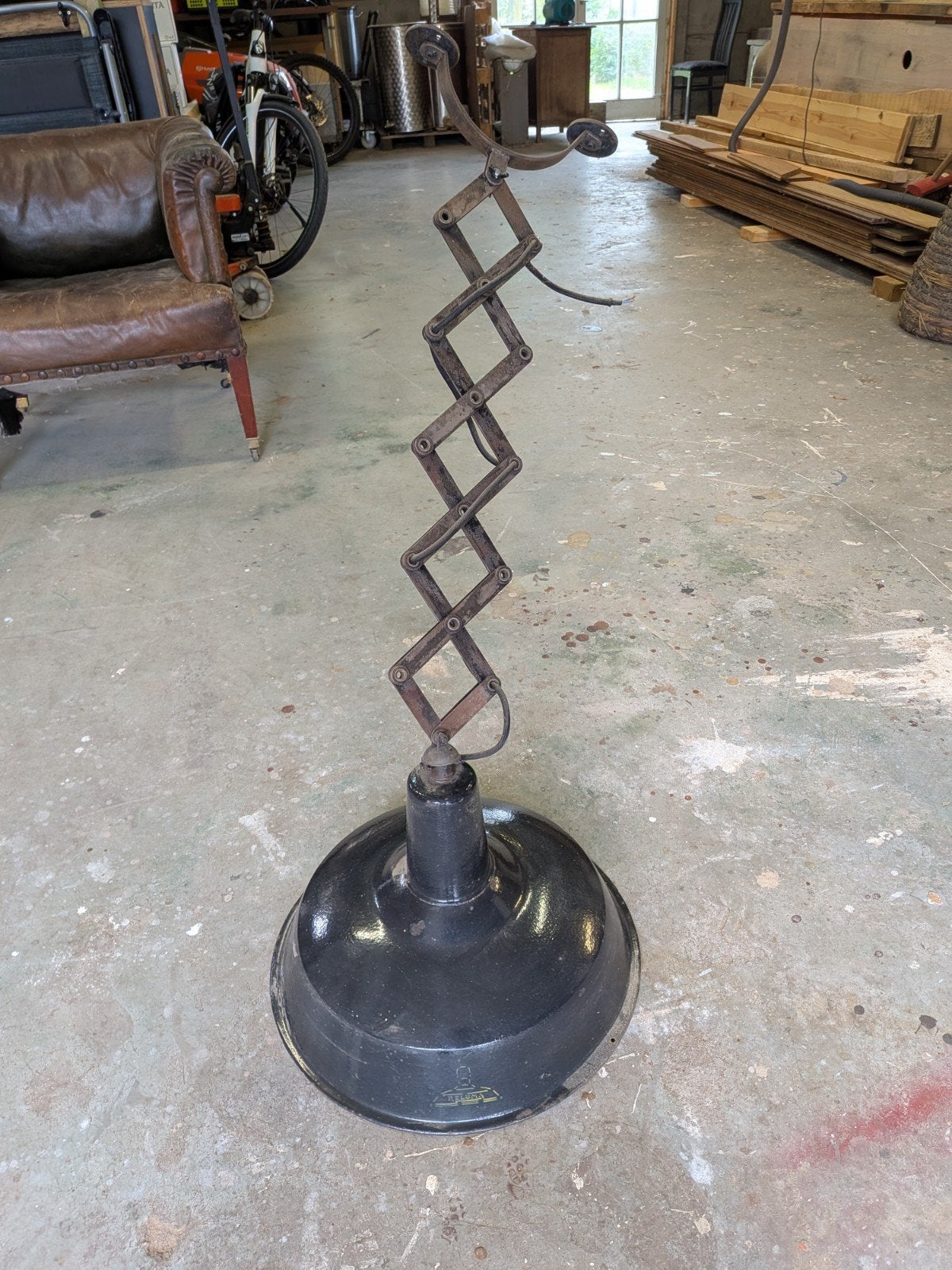 Reluma schaarlamp vintage industrieel, Antiek en Kunst, Ophalen