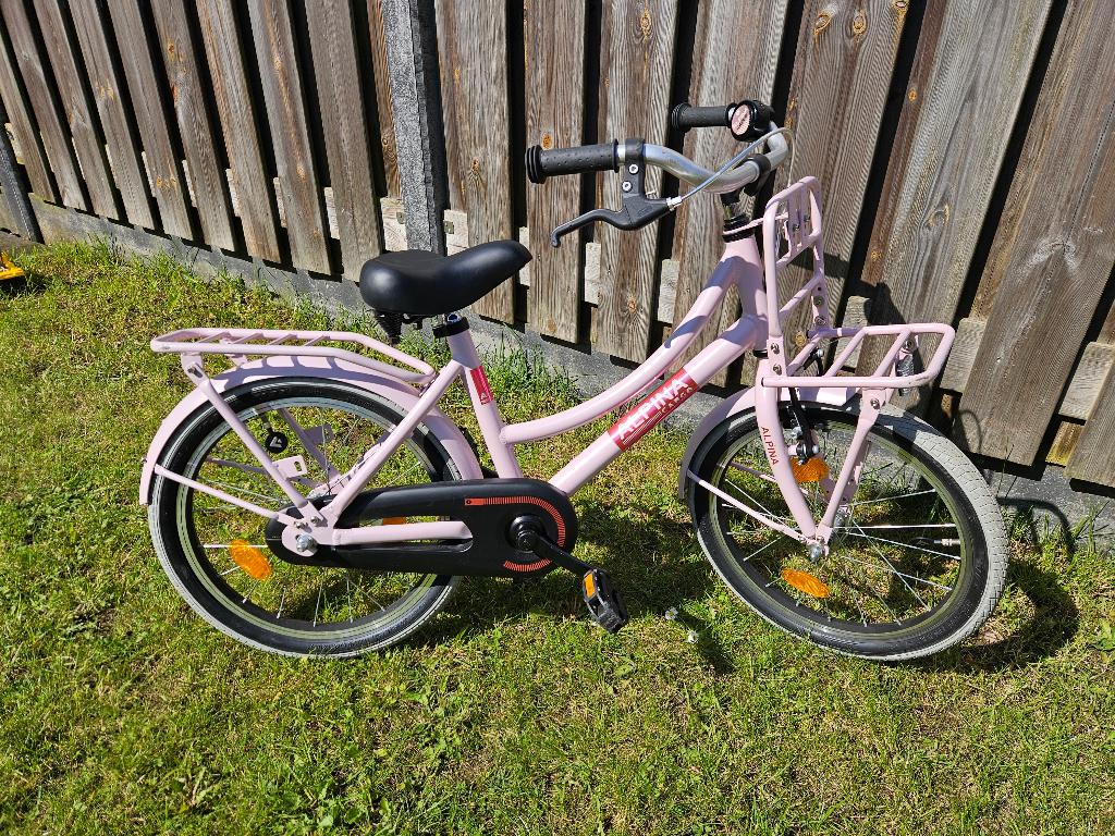Kinderfiets alpina cargo 18 inch roze, Ophalen, Terugtraprem, Gebruikt, Alpina