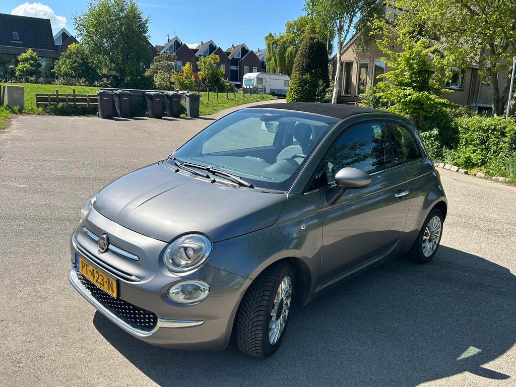 Fiat 500C TwinAir Turbo Lounge 0.9 2017 Grijs, Auto's, Fiat, Stof, Cabriolet, Origineel Nederlands, Handgeschakeld