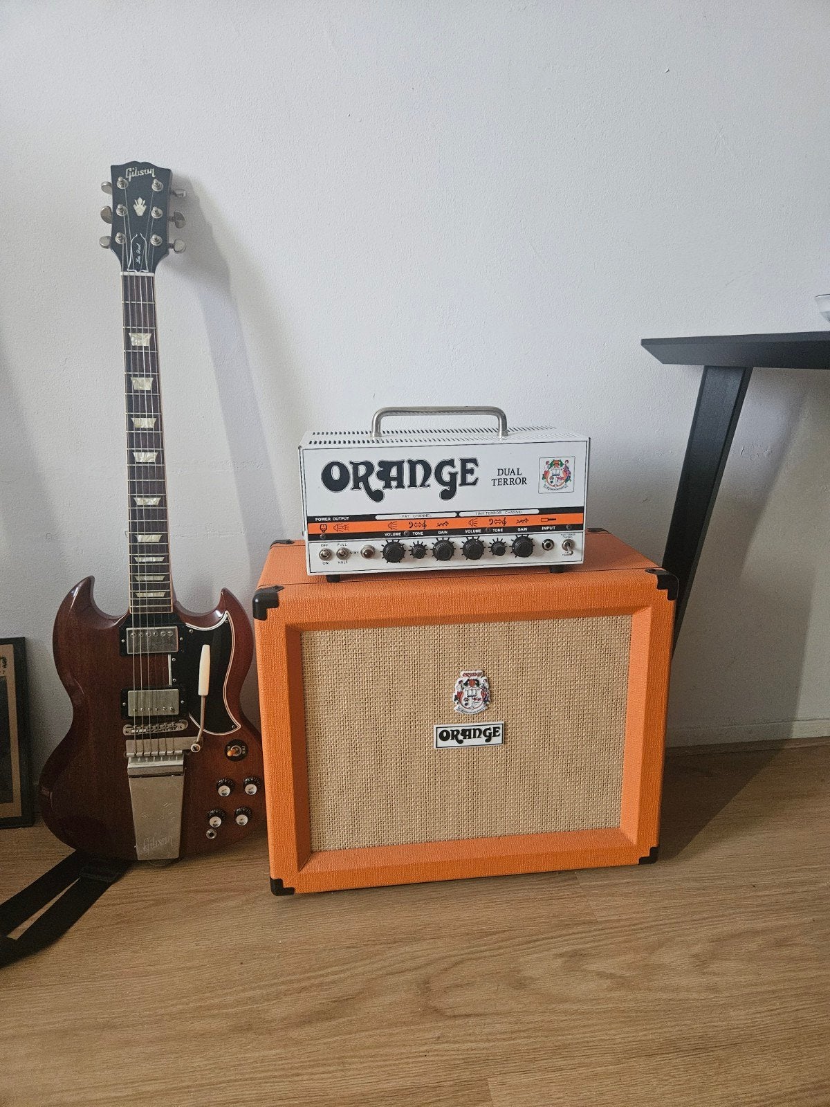 Orange Dual Terror gitaarversterker met 1x12 cab, Muziek en Instrumenten, Ophalen, Gebruikt, Gitaar, 50 tot 100 watt
