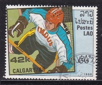 3565 - Laos michel 1063 gestempeld , Olympische Winterspelen, Postzegels en Munten, Verzenden, Gestempeld, Oost-Azië