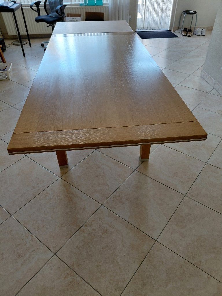 Gratis af te halen, blank eiken tafel!, Huis en Inrichting, Tafels | Eettafels, Ophalen, Eikenhout, 50 tot 100 cm, Zo goed als nieuw
