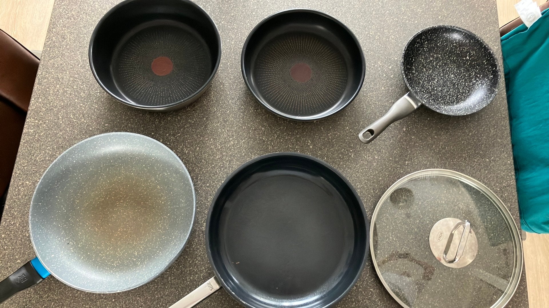 5 pannen, Huis en Inrichting, Ophalen, Koekenpan, Gebruikt, Krasbestendig