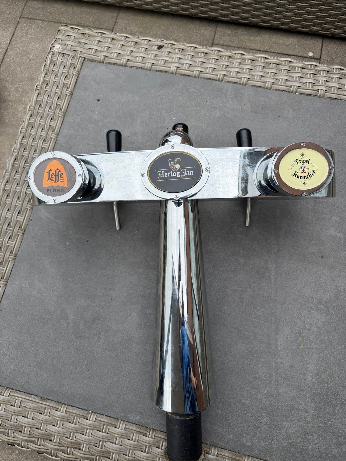 Biertap met 3 kranen - Leffe, Hertog Jan, Tripel Karmeliet, Ophalen, Gebruikt