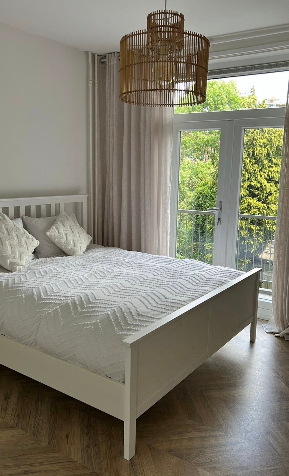 Ikea bedframe wit - zonder matras, Gebruikt, Wit, Tweepersoons, Ophalen of Verzenden