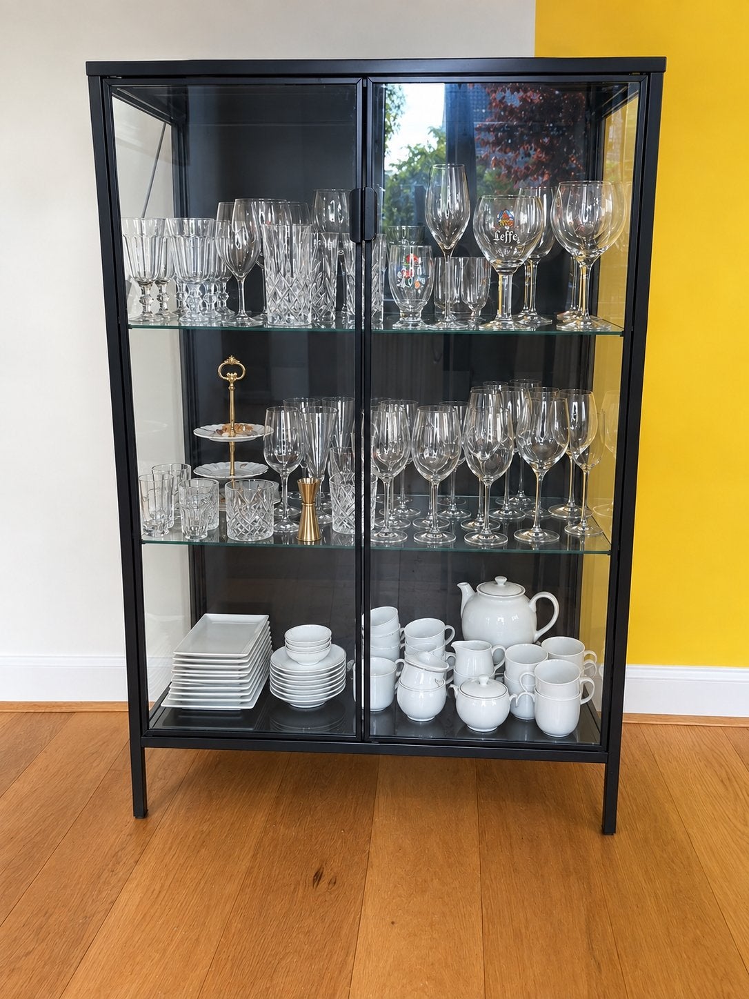 Ikea Rudsta Vitrinekast, Huis en Inrichting, Ophalen, Gebruikt, 50 tot 100 cm, Glas