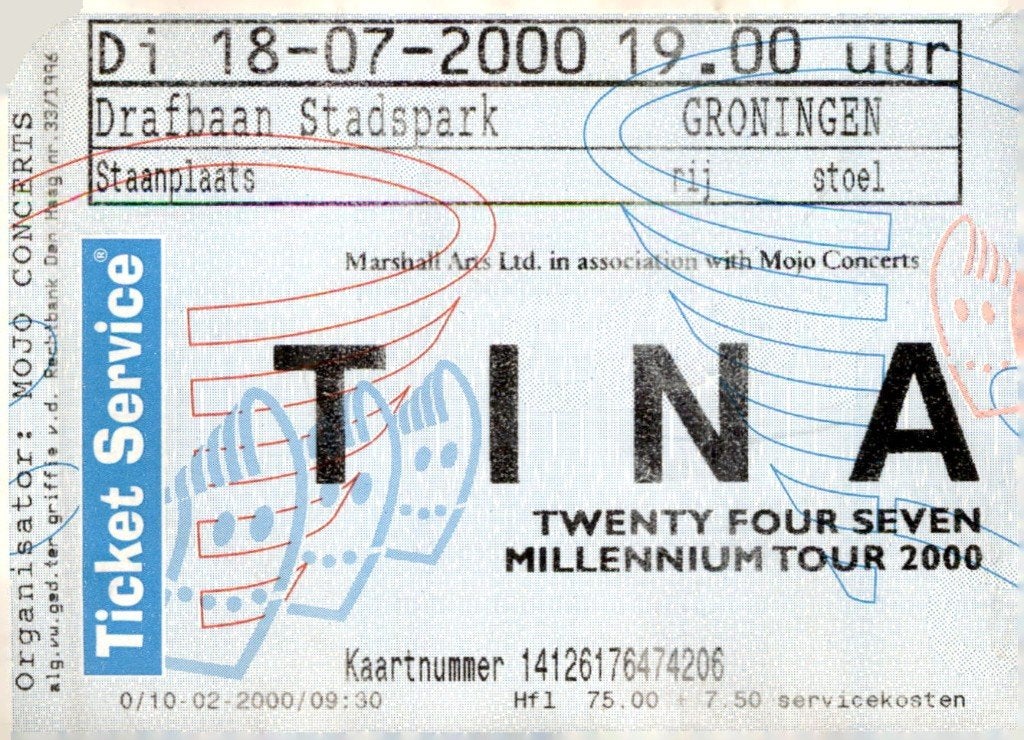 Tina Turner Concert 18-7-2000 Groningen Drafbaan, Verzenden, Gebruikt, Foto of Kaart