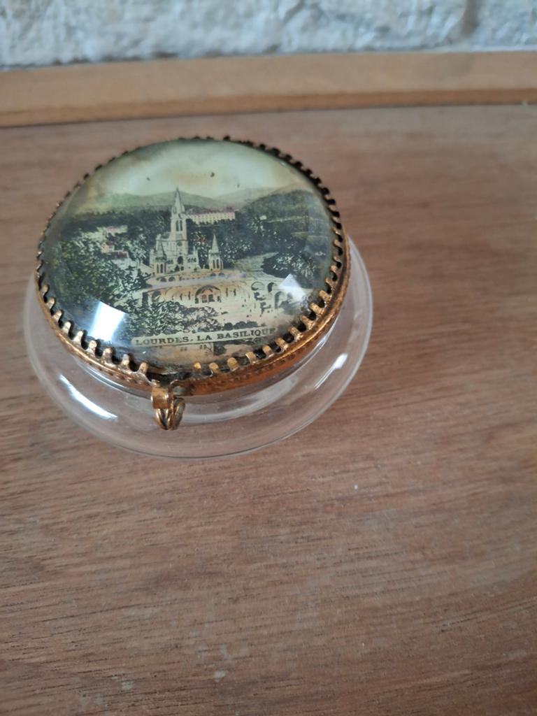 Vintage Frans sieradendoosje kathedraal Lourdes, Ophalen of Verzenden