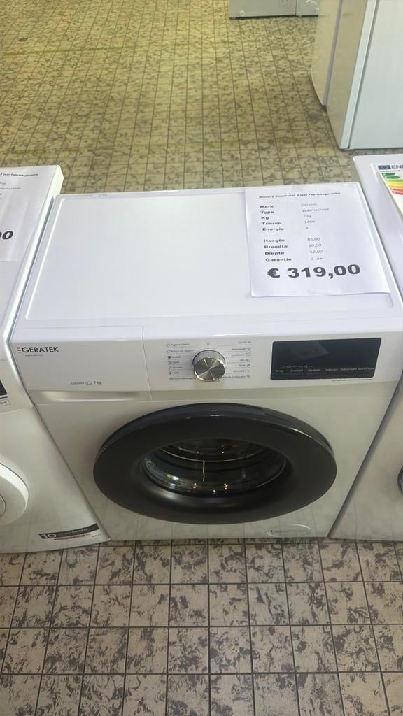 Geratek wasmachine 7 kg nieuw 1400 toeren, Ophalen, Geratek, Minder dan 85 cm, Geratek