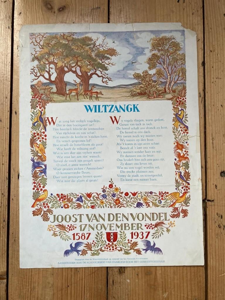 Wiltzangk poster door Rie Kooyman uit 1937, Verzenden, 1980 tot heden, Gebruikt, Overige onderwerpen