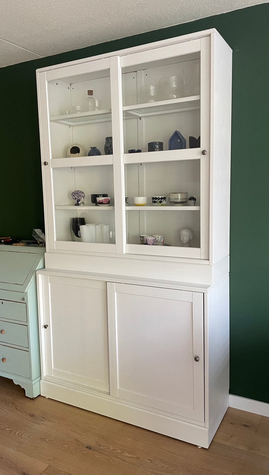 Havsta Wandkast Ikea, twee delen wit, Ophalen, 100 tot 150 cm, 50 tot 100 cm, Zo goed als nieuw
