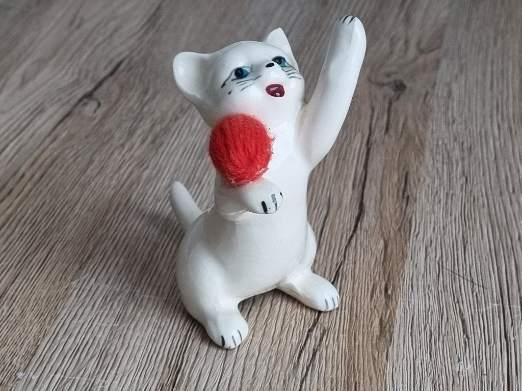 Prachtig Zeldzaam Vintage Poezen Beeldje Vaga International, Verzenden, Zo goed als nieuw, Hond of Kat, Beeldje of Figuurtje