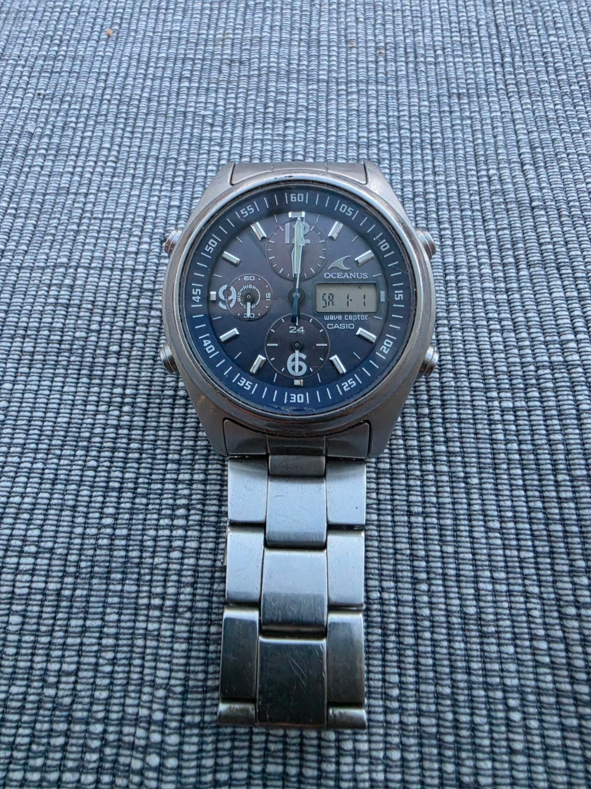 Casio Oceanus OCW-520 Wave Ceptor Herenhorloge, Gebruikt, Staal, Polshorloge, Ophalen of Verzenden