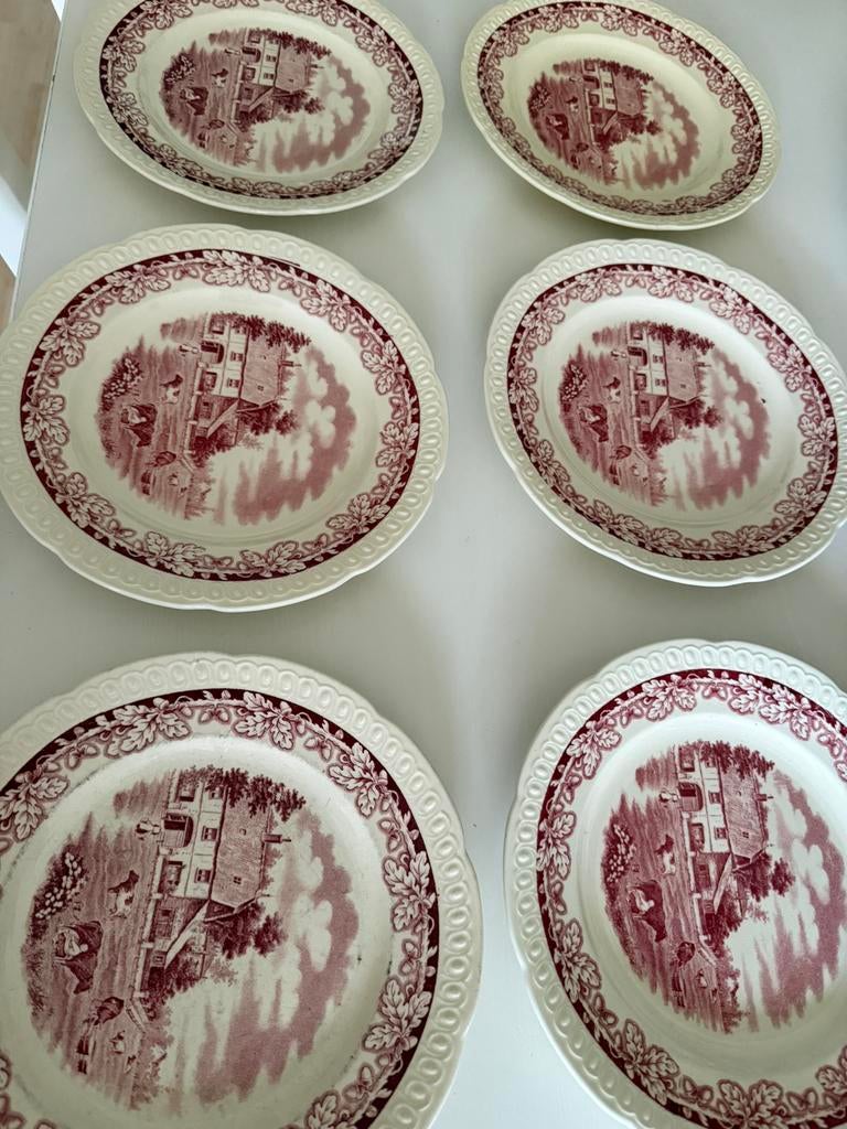 Boeren hoeve rood borden, Antiek en Kunst, Ophalen of Verzenden