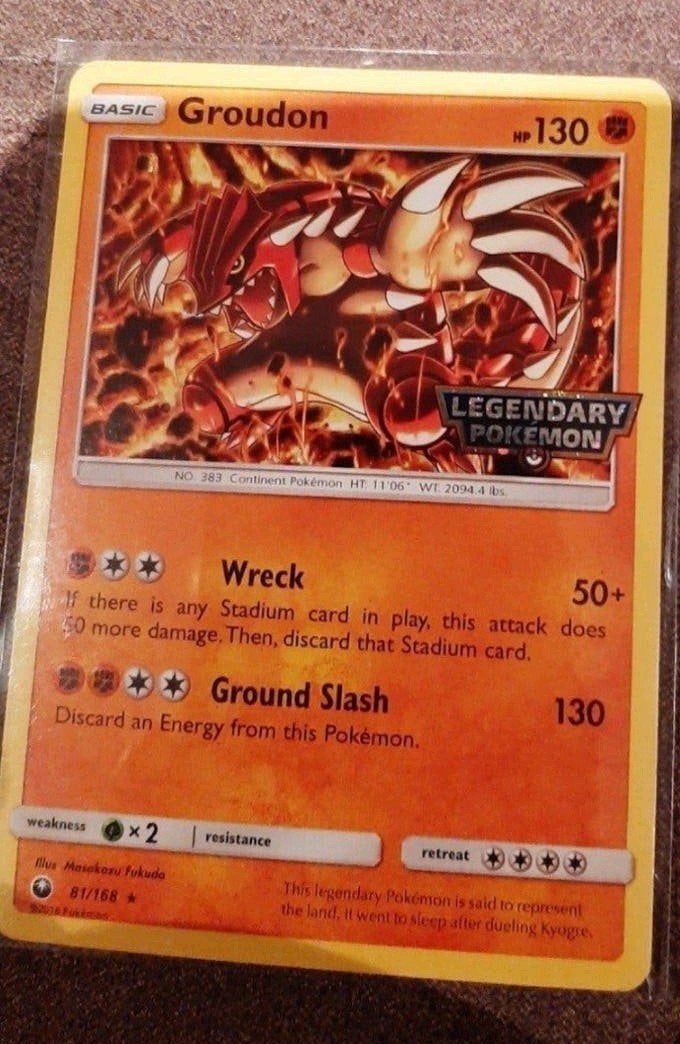 81/168 Groudon legendary pokemon kaart 2018, Ophalen of Verzenden, Gebruikt