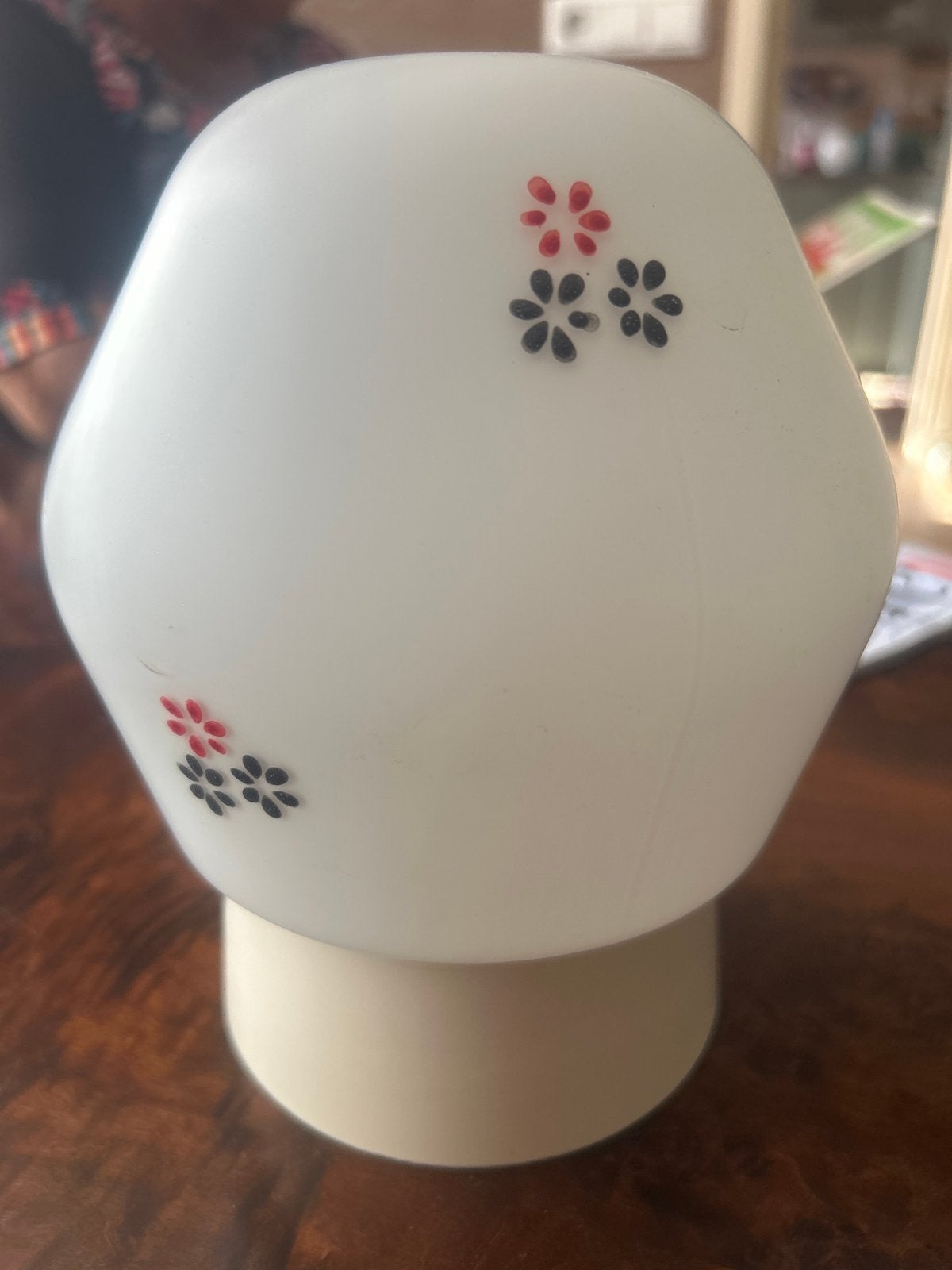 Vintage paddestoel lamp met bloemmotief, Ophalen