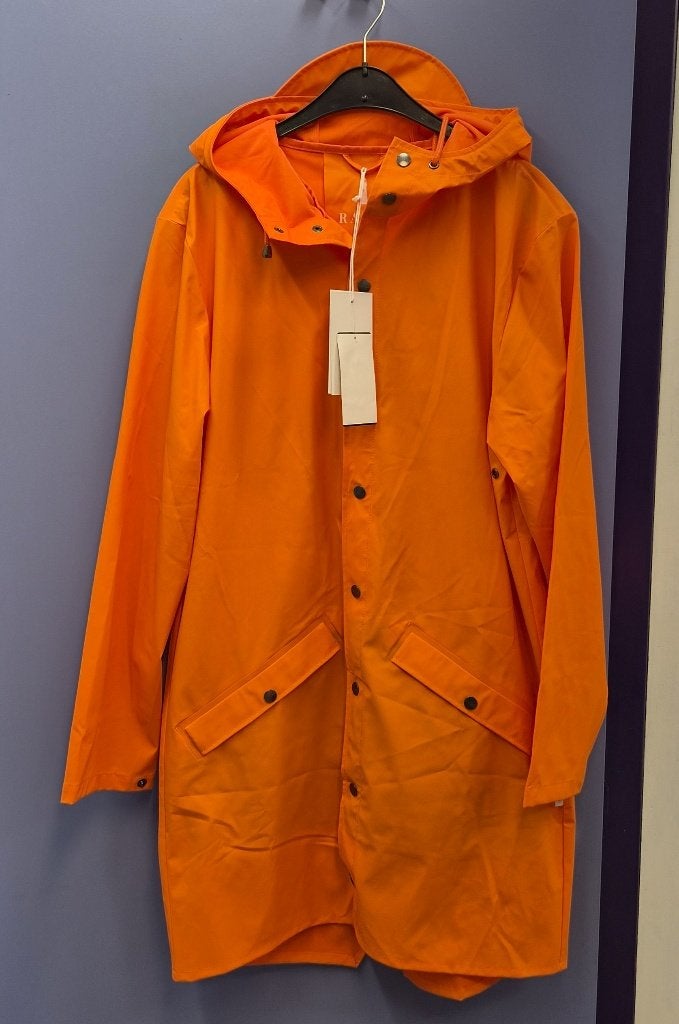 Rains regenjas S/M nieuw + kaartjes waterproof oranje 51644, Rains, Rains, Emdrupvej 26A, 2100 Kopenhagen, Denemarken, Nieuw