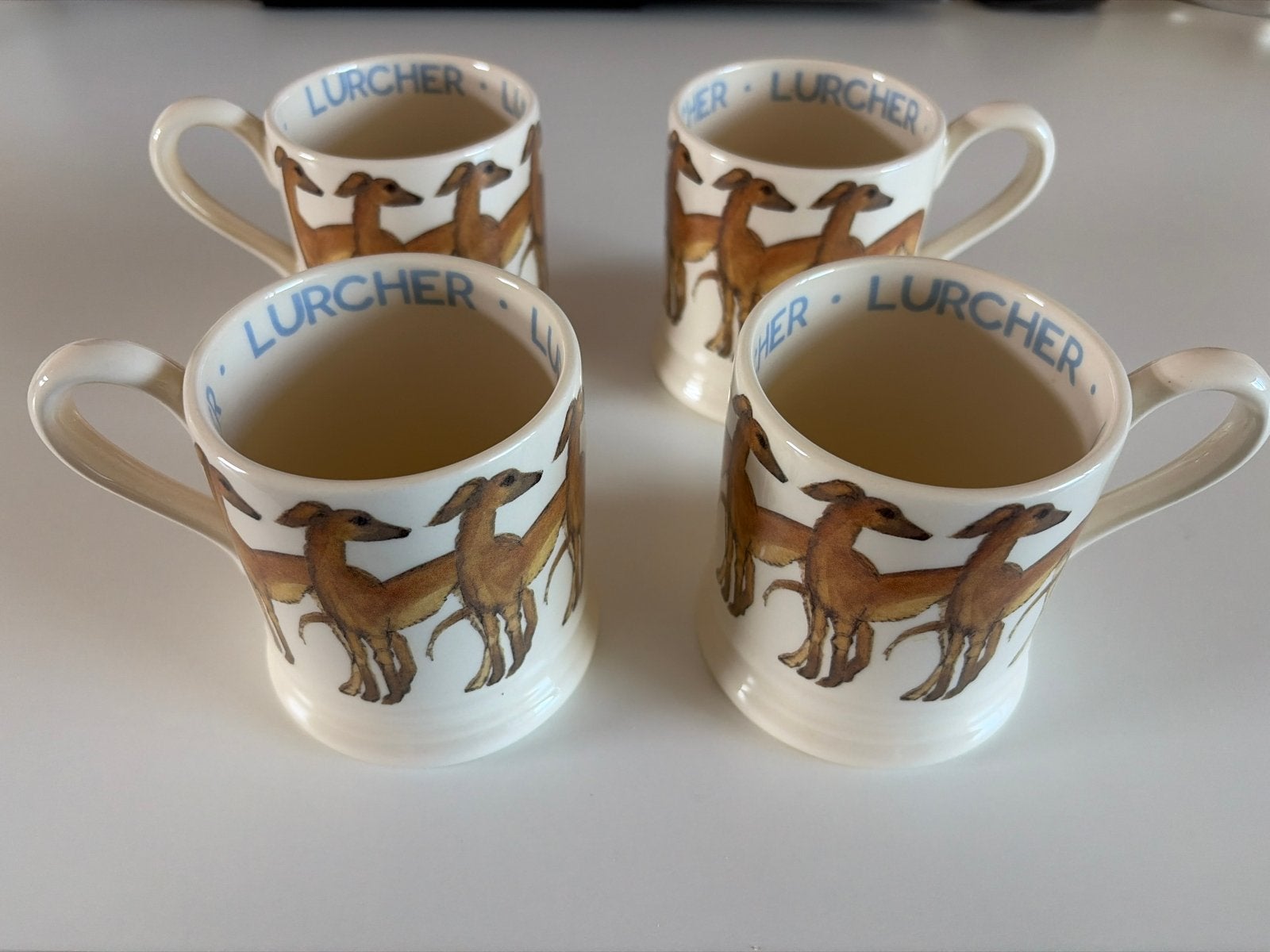 Set van 4 Emma Bridgewater Lurcher mokken - Help for Heroes, Zo goed als nieuw, Emma Bridgewater, Modern, Aardewerk