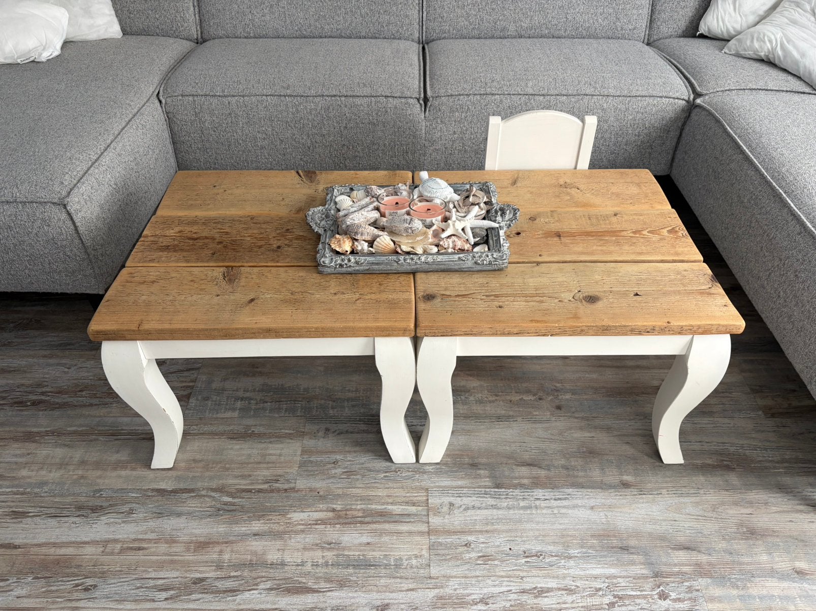 Zo goed als nieuw! Twee salontafels steigerhout, Ophalen, Vierkant, 50 tot 100 cm, Minder dan 50 cm