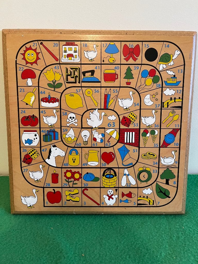 Houten ganzenbord met pionnen en dobbelsteen, Een of twee spelers, Ophalen of Verzenden, Nieuw