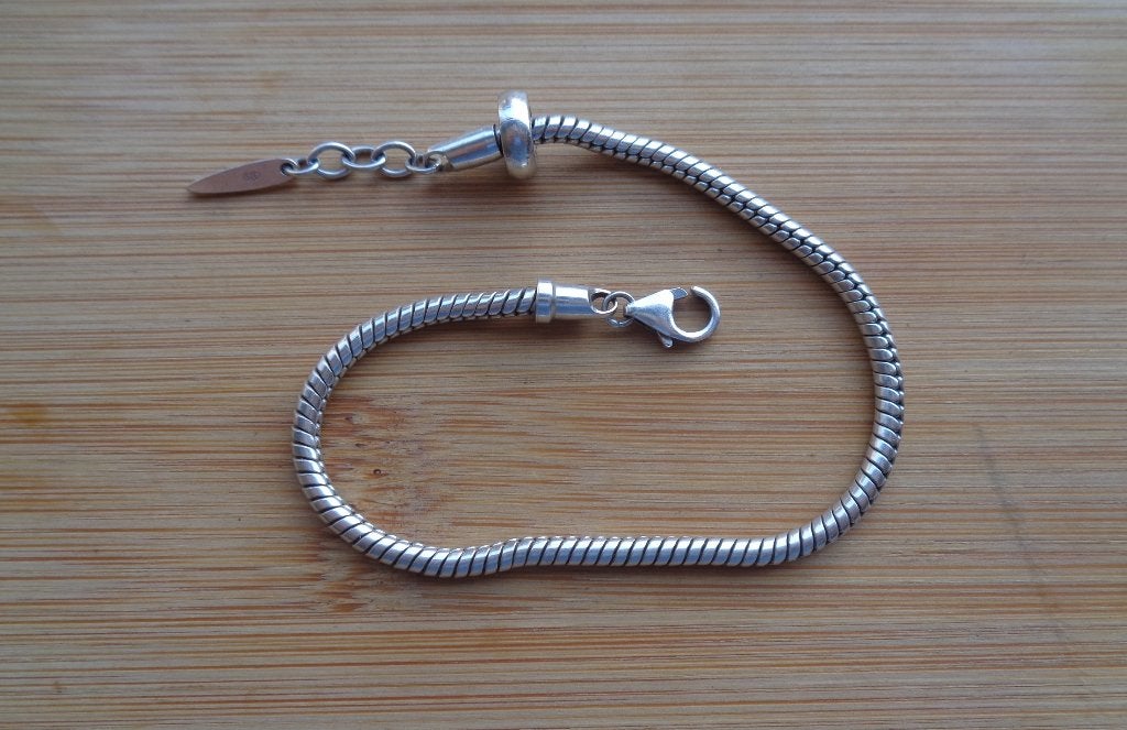 zilveren armband met stopper voor o.a pandora bedels [201], Verzenden, Zo goed als nieuw, Zilver, Zilver