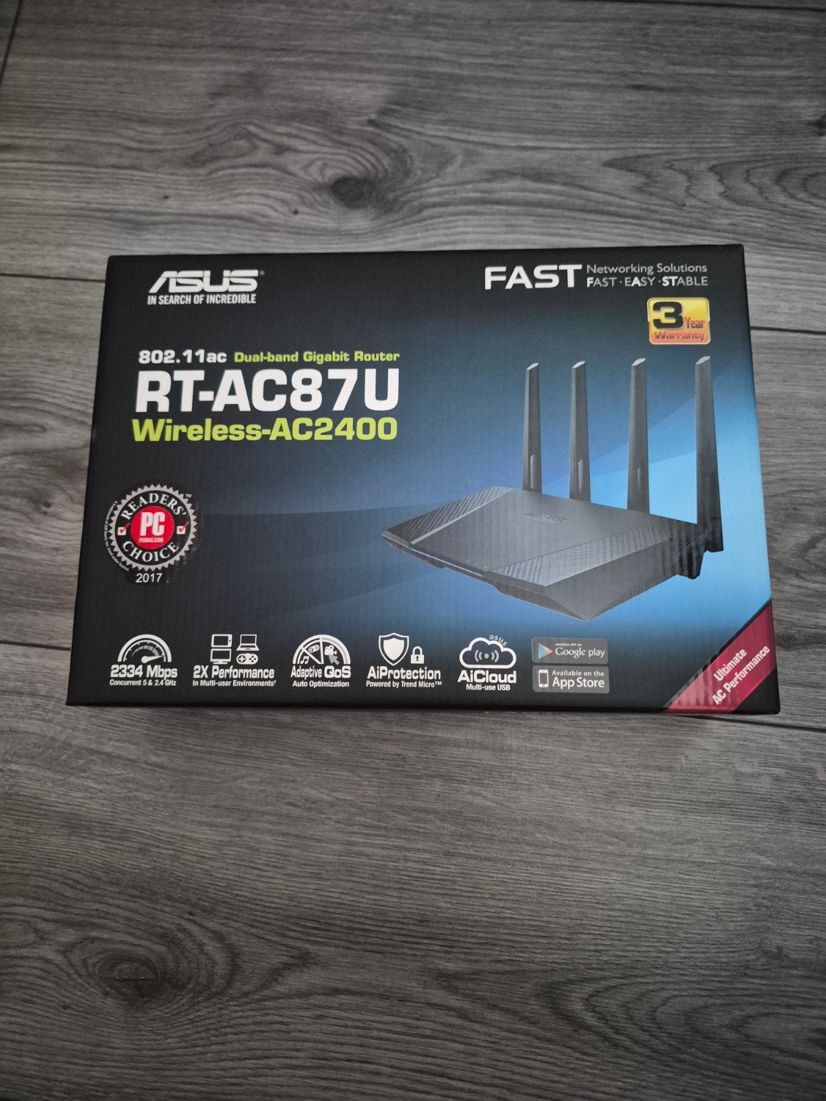 ASUS RT-AC87U Wireless-AC2400 Dual-band Gigabit Router, Computers en Software, Routers en Modems, Ophalen, Nieuw, Router, ASUS
