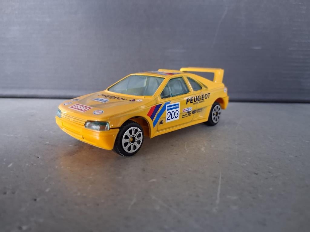 Peugeot 405 T16 Rallye Modelauto - Geel, Ophalen of Verzenden, Gebruikt, Auto, Overige merken