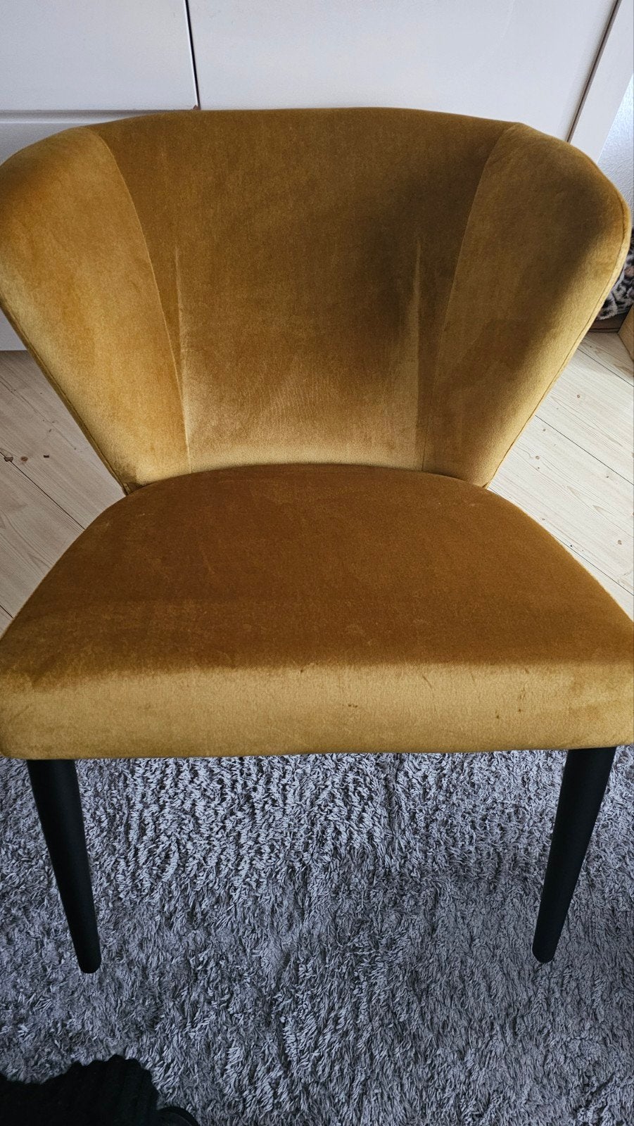Stijlvolle fluwelen fateuil 5 x okergeel en antraciet, Overige kleuren, Modern, Elegant, Scandinavisch, Nieuw, Ophalen of Verzenden