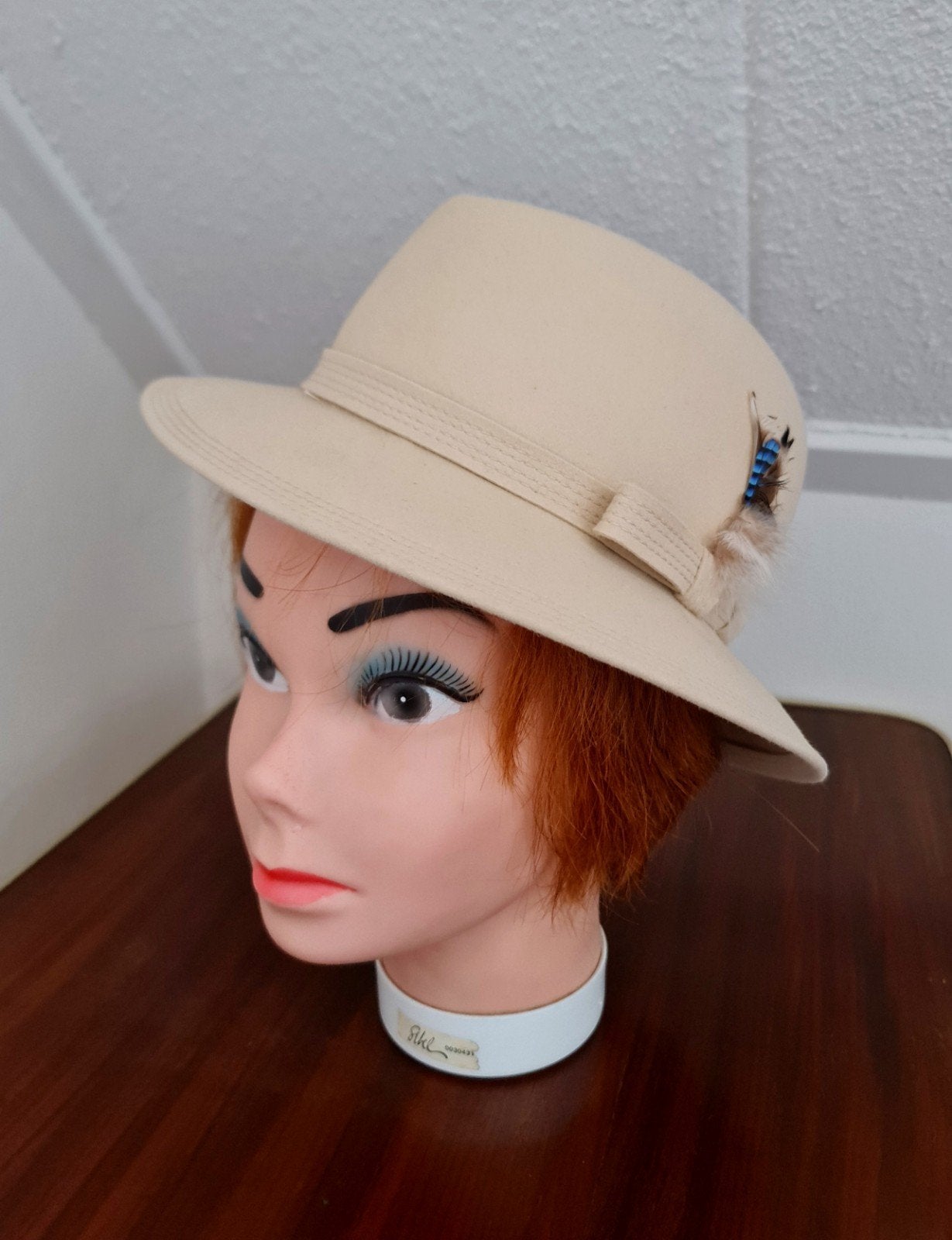 Mayser Modell hoed dames beige prachtig elegant design, Ophalen, Mayser, 55 cm (S, 6⅞ inch) of minder, Hoed