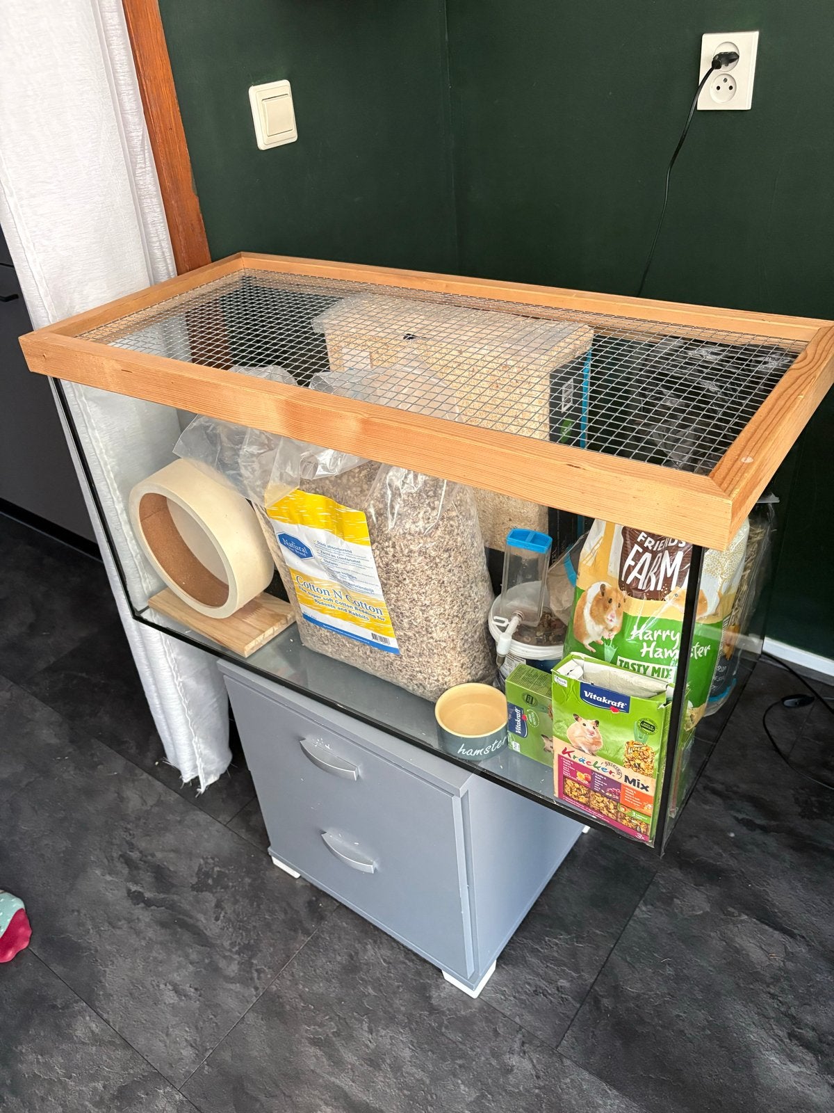 Knaagdieren hamster glazen hamsterkooi gerbil, Kooi, Gebruikt, Muis, 75 tot 110 cm