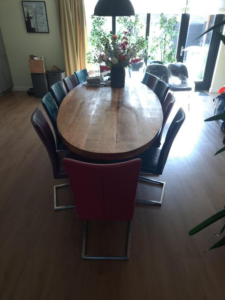 12 Leren eetkamer stoelen van Bert Plantagie, Ophalen, Overige kleuren, Leer, Vijf, Zes of meer stoelen